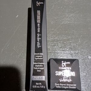 It cosmetics SuperHero No Tug Shadow Stick + Double Barrel Sharpener NIB